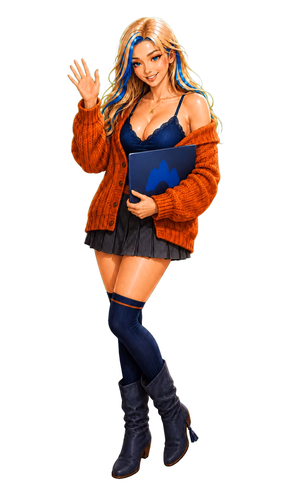Reva welcomes you to the software catalog with a laptop